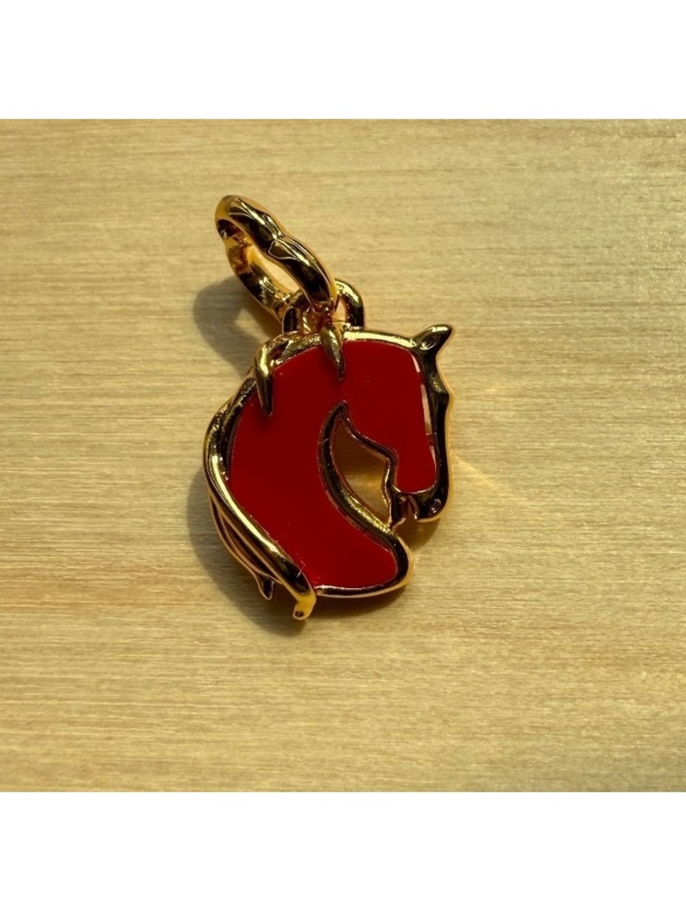 Pandora Red Fire Horse Murano Glass Dangle Charm